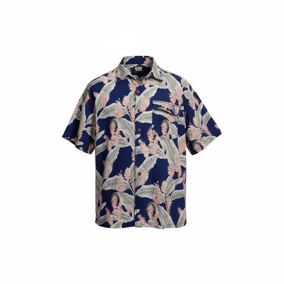 *Tommy Bahama Mens Shirt Size L Tropical Hawaiian Rayon Button Front Short Slv - Picture 8 of 8
